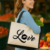 Jutetasche Love Kuss 21 Liter Black