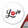 Aufkleber Love Kuss 10cm Sticker