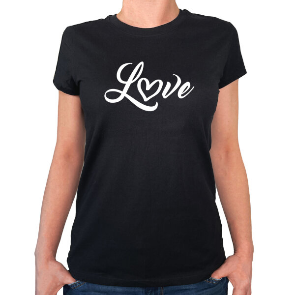 Damen T-Shirt Love Herz Hearth Größe XS-XXL