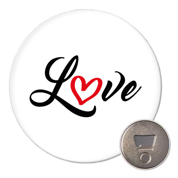 Magnet Love Herz Hearth 59mm Kühlschrankmagnet Flaschenöffner