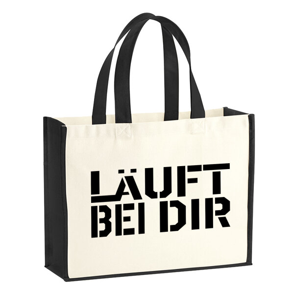 Jutetasche Läuft bei dir Jugendwort 21 Liter Black