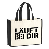 Jutetasche Läuft bei dir Jugendwort 21 Liter Black