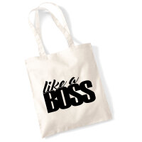 Jutebeutel like a Boss Spruch 10 Liter
