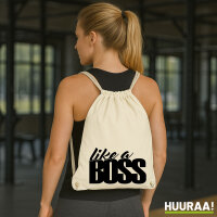 Turnbeutel like a Boss Spruch 12 Liter
