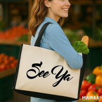 Jutetasche See Ya Spruch 21 Liter Black