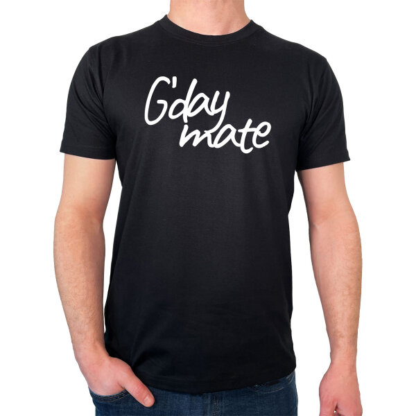 Herren T-Shirt G`day mate Spruch Größe S-3XL