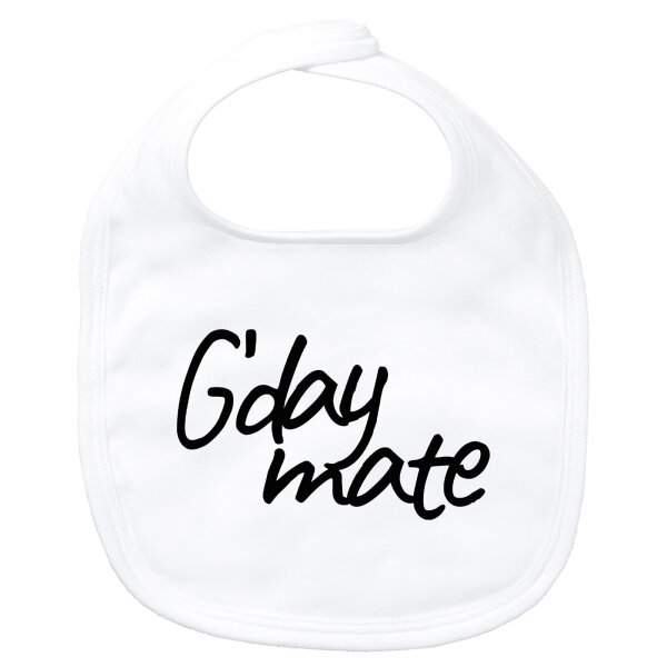 Baby Lätzchen G`day mate Spruch Klettverschluss