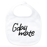 Baby Lätzchen G`day mate Spruch Klettverschluss