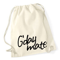 Turnbeutel G`day mate Spruch 12 Liter