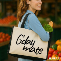 Jutetasche G`day mate Spruch 21 Liter Black