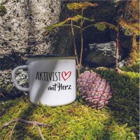 Emaille Tasse Aktivist mit Herz Vintage 300ml