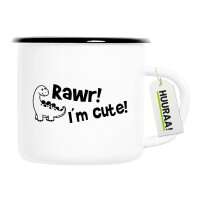 Emaille Tasse Brachiosaurus I`m cute 300ml Vintage...