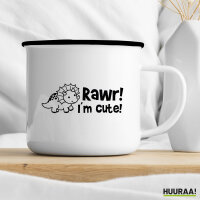 Emaille Tasse Triceratops I`m cute 300ml Vintage Emaille Becher