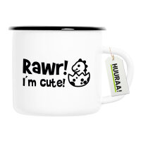 Emaille Tasse Baby Dino I`m cute 300ml Vintage Emaille...