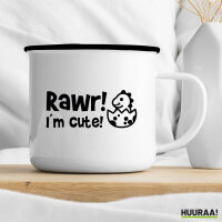 Emaille Tasse Baby Dino I`m cute 300ml Vintage Emaille Becher