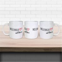 Kaffeetasse Millennial mit Herz Weiß 330ml