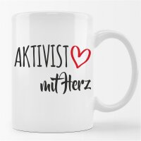 Kaffeetasse Aktivist mit Herz Weiß 330ml