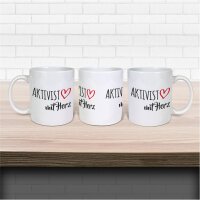 Kaffeetasse Aktivist mit Herz Weiß 330ml