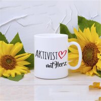Kaffeetasse Aktivist mit Herz Weiß 330ml