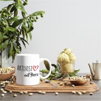Kaffeetasse Aktivist mit Herz Weiß 330ml