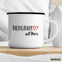 Emaille Tasse Rheinländer mit Herz 300ml Vintage Emaille Becher