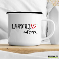 Emaille Tasse Ruhrpottler mit Herz 300ml Vintage Emaille Becher
