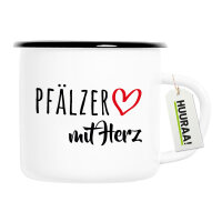 Emaille Tasse Pfälzer mit Herz 300ml Vintage Emaille Becher