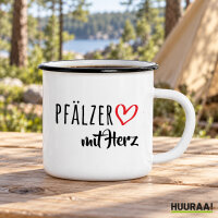 Emaille Tasse Pf&auml;lzer mit Herz in...