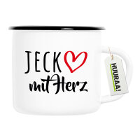 Emaille Tasse Jeck mit Herz 300ml Vintage Emaille Becher