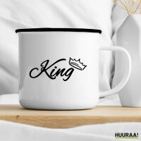 Emaille Tasse King Krone 300ml Vintage Emaille Becher