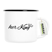 Emaille Tasse her King Krone 300ml Vintage Emaille Becher