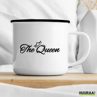 Emaille Tasse The Queen Krone 300ml Vintage Emaille Becher