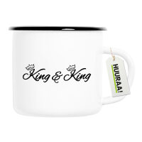 Emaille Tasse King Paar Krone 300ml Vintage Emaille Becher