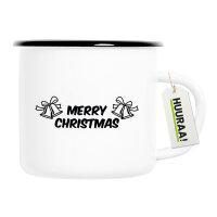 Emaille Tasse Merry Christmas Glocken 300ml Vintage...