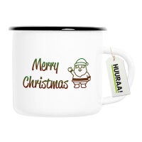 Emaille Tasse Merry Christmas Weihnachtsmann 300ml...