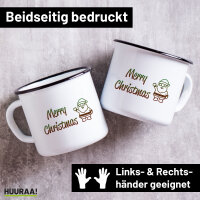 Emaille Tasse Merry Christmas Weihnachtsmann 300ml...