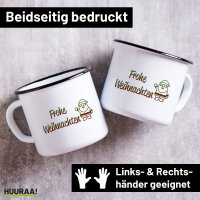 Emaille Tasse Frohe Weihnachten Weihnachtsmann 300ml...