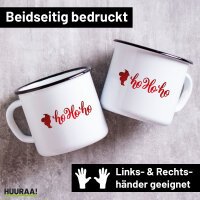 Emaille Tasse Santa Claus Ho Ho Ho 300ml Vintage Emaille...