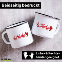 Emaille Tasse Ho Ho Ho Weihnachtsmann 300ml Vintage...