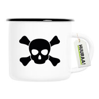 Emaille Tasse Pirat Totenschädel 300ml Vintage...