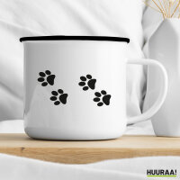 Emaille Tasse Fußtapsen Tapsen 300ml Vintage Emaille Becher