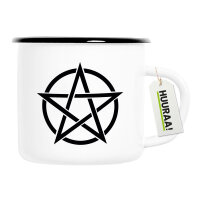Emaille Tasse Pentagramm Drudenfuß 300ml Vintage...