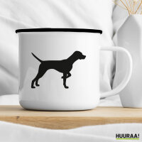 Emaille Tasse English Pointer Silhouette 300ml Vintage Emaille Becher