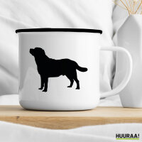 Emaille Tasse Labrador Retriever Silhouette 300ml Vintage Emaille Becher