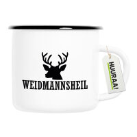 Emaille Tasse Weidmannsheil Hirsch Jägergruß...