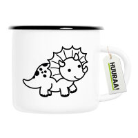 Emaille Tasse Triceratops Dinosaurier 300ml Vintage...