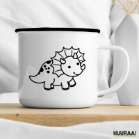 Emaille Tasse Triceratops Dinosaurier 300ml Vintage Emaille Becher