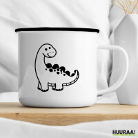 Emaille Tasse Apatosaurus  Dinosaurier 300ml Vintage Emaille Becher