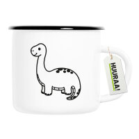 Emaille Tasse Brontosaurus Dinosaurier 300ml Vintage...