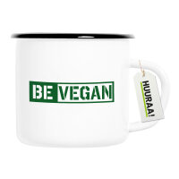 Emaille Tasse Be Vegan Modern 300ml Vintage Emaille Becher